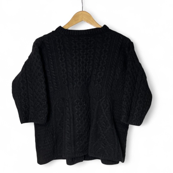 Kilronan Knitwear Womens Medium Wool Cardigan Cable Knit Fisherman Ireland Black - Picture 9 of 9